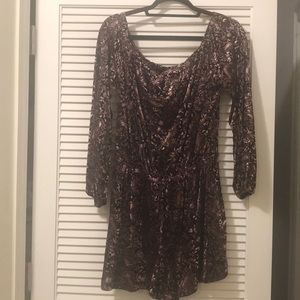 Velvet off the shoulder romper